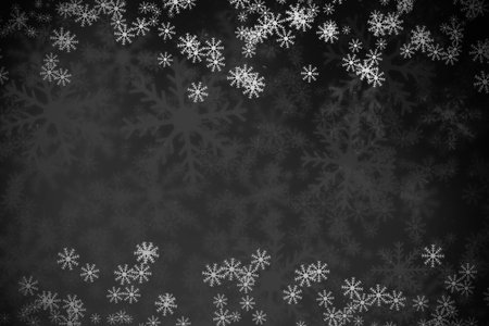 Christmas background with snowflakes on a black background. Vector illustration.の写真素材