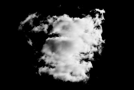 White cloud isolated on black background,Textured cloud,brush effectの写真素材