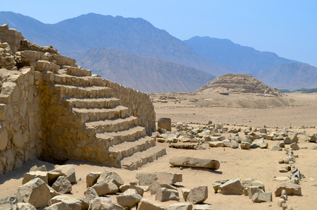 Caral,   the most ancient city in the Americas. Located in Supe valley, 200km north of Lima, Peruの写真素材