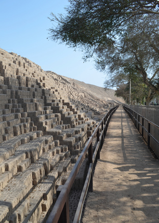 The Pre-Inca site of Huaca Pucllana, in Miraflores, Lima, Peruの写真素材