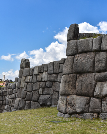 Inca stone walls at the Sacsayhuaman archaeological site, Cusco (Cuzco), Peruの写真素材