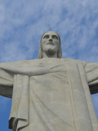 Christ the Redeemer, an Art Deco statue of Jesus Christ in Rio de Janeiro, Brazil, created by French sculptor Paul Landowski and built by the Brazilian engineer Heitor da Silva Costa, in collaboration with the French engineer Albert Caquotのeditorial素材