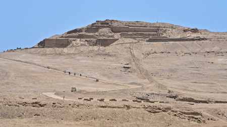 The ruins of Pachacamac, an ancient archaeological site on the Pacific coast just south of Lima,...