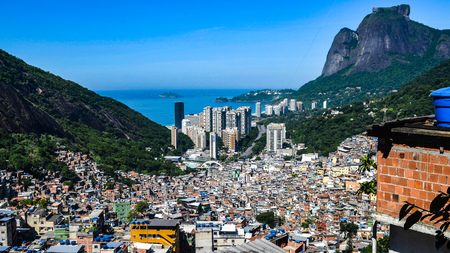 Views of Rocinha Favela in Rio de Janeiro, the largest favela in Brazil.の写真素材