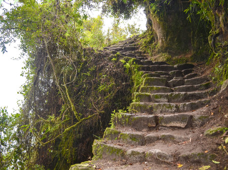 Phuyupatamarca, an impressive archaeological site located along the Inca Trail to Machu Picchu....