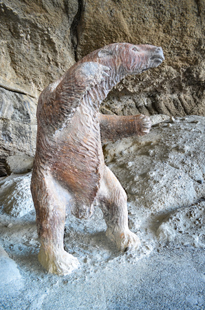 Cave of the Milodon, a prehistoric site located between Puerto Natales and Torres del Paine National Parkの写真素材
