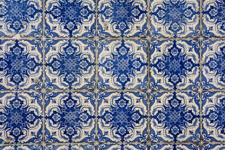 Lisbon, Portugal - July 26, 2019: Vintage azulejos, traditional Portuguese tilesの写真素材