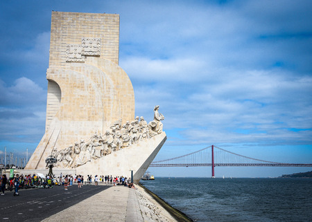 Lisbon, Portugal - July 26, 2019: Padrao dos Descobrimentos (Monument to the Discoveries), overlooks the Tagus river in Belemのeditorial素材