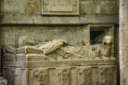 Lisbon, Portugal - July 27, 2019: Lisbon Cathedral. Gothic tomb of knight Lopo Fernandes Pachecoのeditorial素材