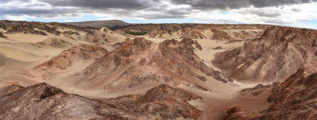 Landscapes and sand dunes in the Nazca desert. Ica, Peru.