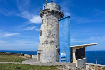 Matxitxako lighthouse on the Basque coast near Bermeo, Biscay, Spainの写真素材
