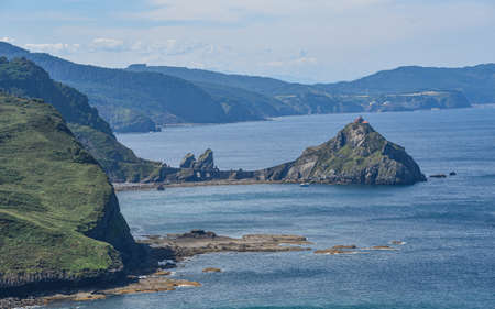 San Juan de Gaztelugatxe hermitage and church on the Basque Coast near Bermeo, Bilbao, Spainの写真素材