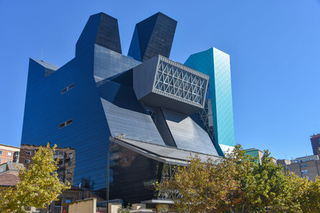 Zaragoza, Spain - 23 Oct, 2021: Modern architecture of the IAACC Pablo Serrano art museum