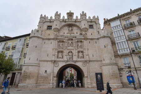 Burgos, Spain - 16 Oct 2021: The arch of Santa Maria (Arco de Santa Maria) in Burgos, Spainのeditorial素材