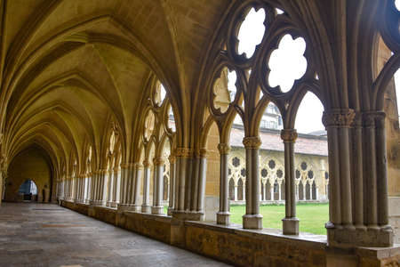 Bayonne, France - 30 Oct, 2021: Cloister of Sainte-Marie de Bayonne Cathedral. Bayonne, Aquitaine. Franceのeditorial素材