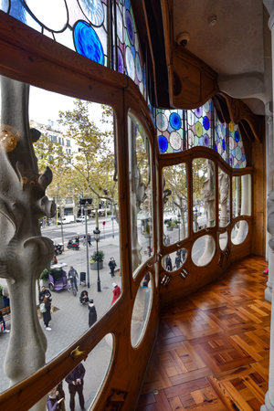 Barcelona, Spain - 22 Nov, 2021: Noble Room in the Casa Batllo by Gaudi, Passeig de Gracia, Barcelona, Catalunya, Spainのeditorial素材