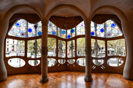Barcelona, Spain - 22 Nov, 2021: Noble Room in the Casa Batllo by Gaudi, Passeig de Gracia, Barcelona, Catalunya, Spainのeditorial素材