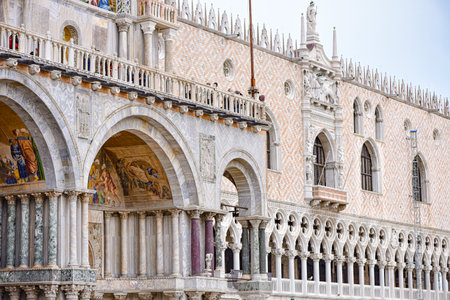 Venice, Italy - 15 Nov, 2022: Exterior of the Doge's Palace and Piazza San Marcoのeditorial素材