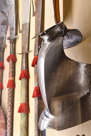 Venice, Italy - 15 Nov, 2022: Medieval Armour on display at the Doge's Palace, Palazzo Ducaleのeditorial素材