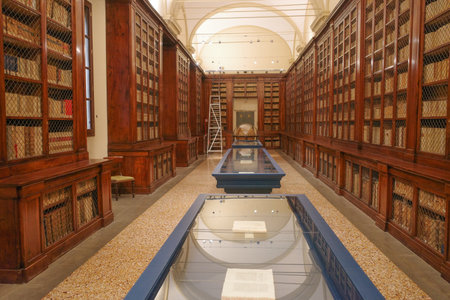 Bologna, Italy - 19 Nov, 2022: Archives of the Museo di Palazzo Poggi science museumのeditorial素材