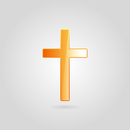 religious golden cross crucifix hung in the air.のイラスト素材