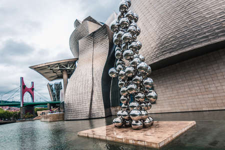 Bilbao, Spain - May 18, 2019: Detailed view of The Guggenheim Museum in Bilbao, Biscay, Basque Country, Spainのeditorial素材