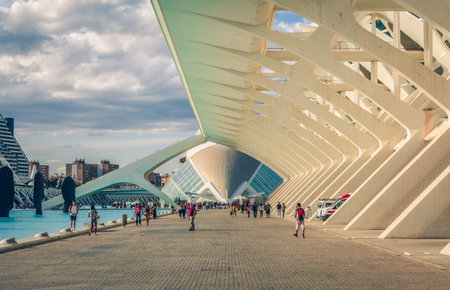 Valencia, Spain - October 19, 2019: Modern Architecture in the City of Arts and Sciences