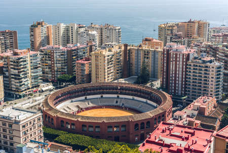 Panoramic aerial view of Malaga in a beautiful summer day, Spainのeditorial素材