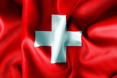 Swiss flag texture crumpled upの写真素材