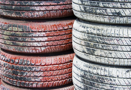 Tyre barrier at Monacoの写真素材