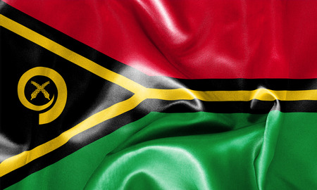 Vanuatu flag texture creased and crumpled up with light and shadowsの写真素材