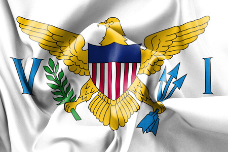 United States Virgin Islands  flag texture creased and crumpled up with light and shadowsの写真素材