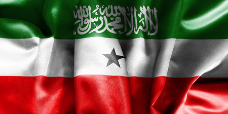 Somaliland flag texture creased and crumpled up with light and shadowsの写真素材