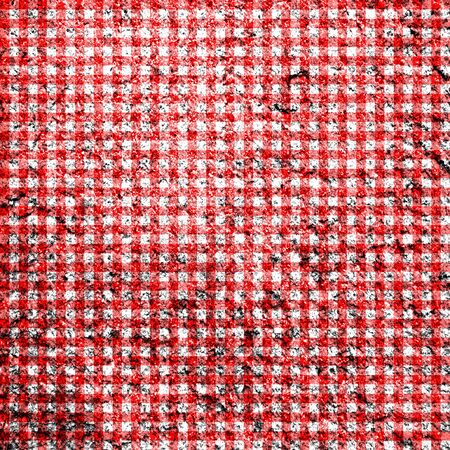 Distressed red and white classic gingham illustration patternの写真素材