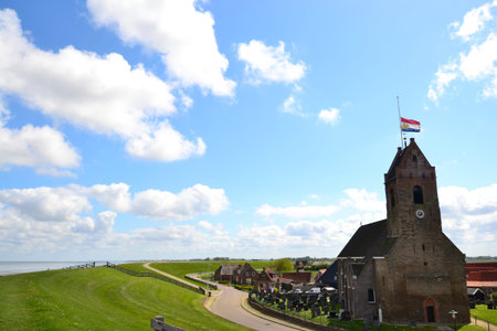 Small church in a little village called Wierum, Friesland The Netherlands