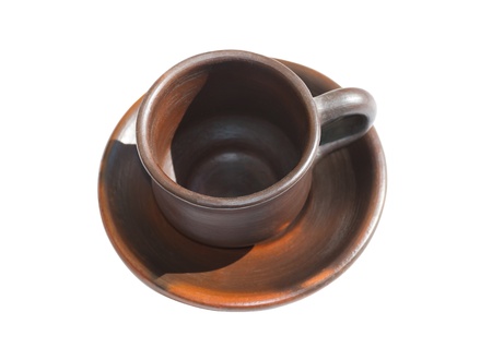 handmade ceramic cup from Pomaire - chile の写真素材