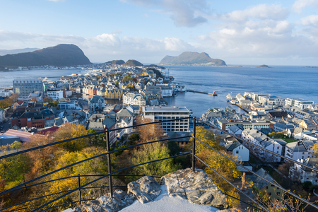 View of Alesund in Norwayの写真素材