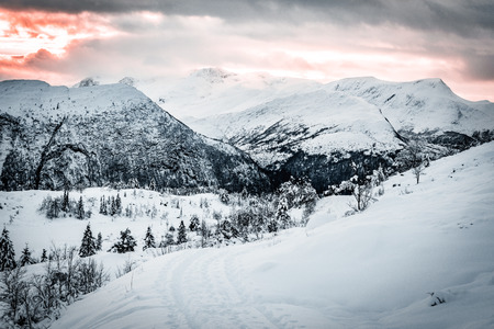 Snow Landscape, near Volda orsta (norway)の写真素材