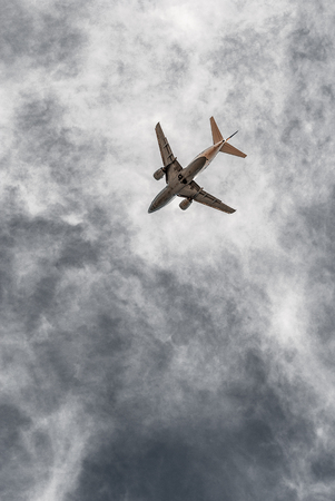 Airplane, Aircraft bottom, flying, take-off, landingのeditorial素材