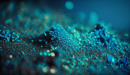 Shiny Blue Glitter In Abstract Defocused Background - Christmas And New Year Textureの素材