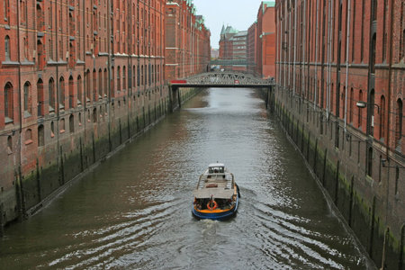 A photography of the old city hamburgの写真素材
