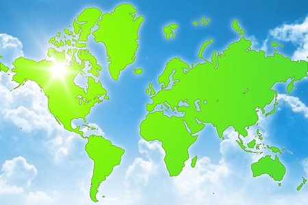 A illustration of a green world environmentの写真素材