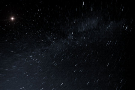 A photography of the stars moving circles