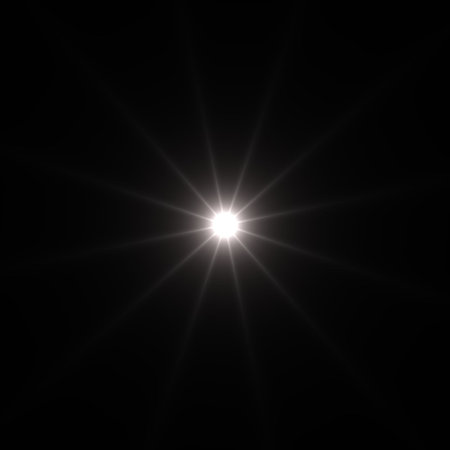 An illustration of a star on black background