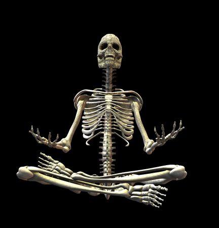 An illustration of a skeleton isolated on a black backgroundの写真素材