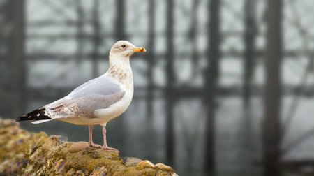 A photography of a lonely seagull in Brightonの写真素材