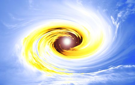 An illustration of a hole in the skyの写真素材