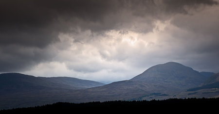 A photography of a typical scottish landscapeの写真素材