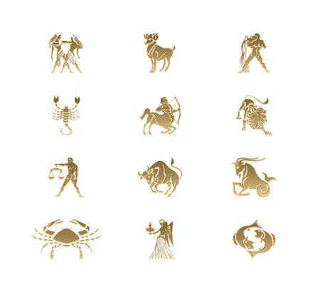 An illustration of the 12 star signsの写真素材
