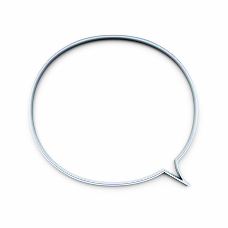 An illustration of a speech bubble in chromeの写真素材